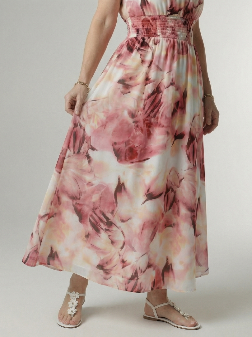 Sylvie | Robe Midi à Encolure Halter Rassemblée
