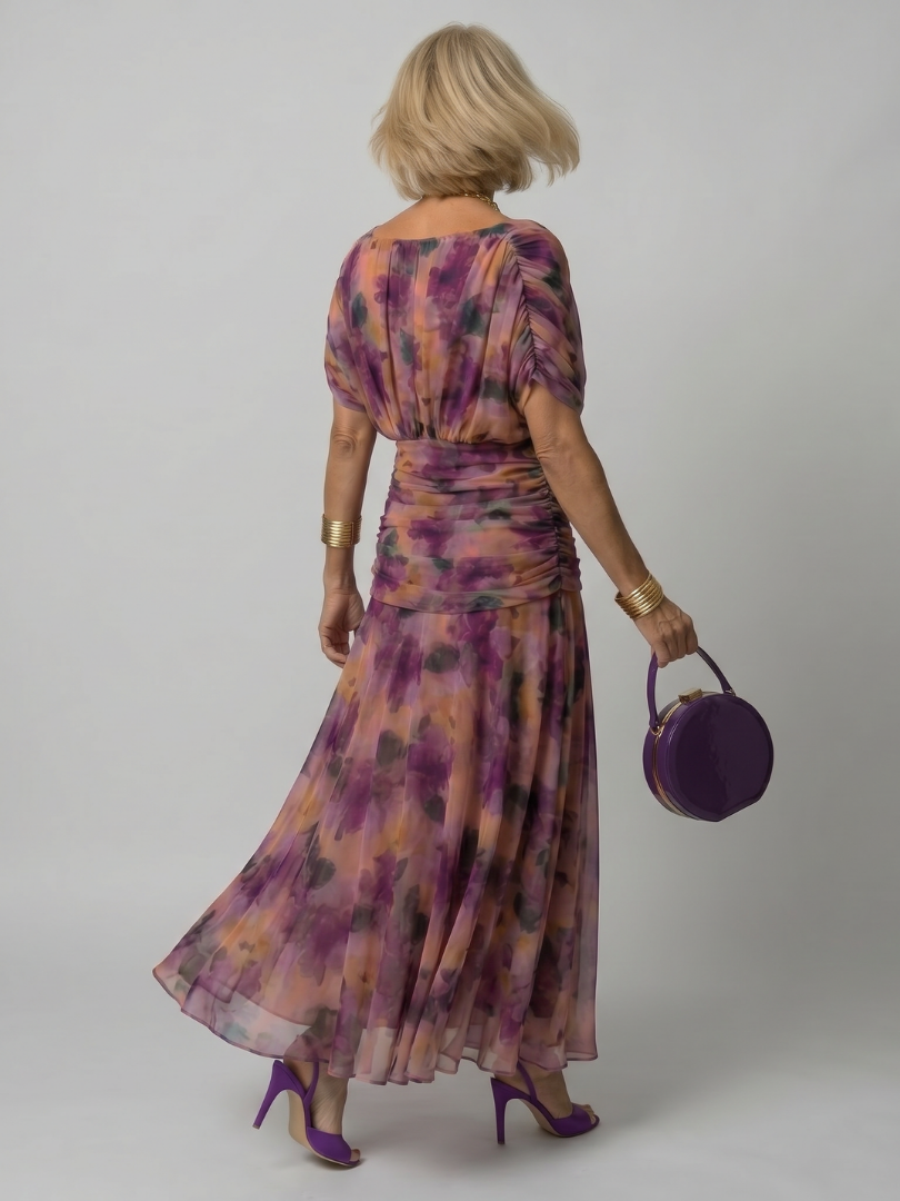 Lucienne | Robe Midi Décontractée à Épaules Dénudées