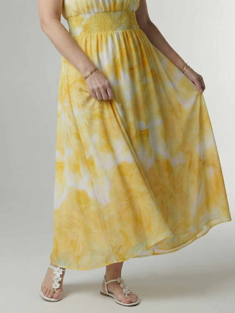 Sylvie | Robe Midi à Encolure Halter Rassemblée