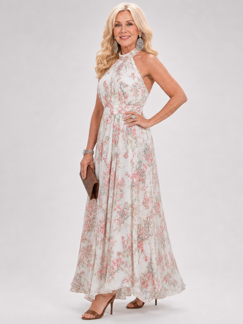Christine | Robe midi à imprimé floral et jupe fluide
