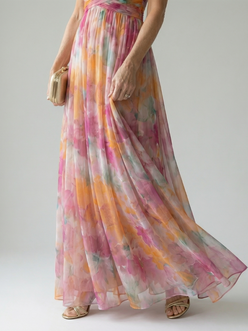 Dominique | Robe Maxi à Enveloppement Doux