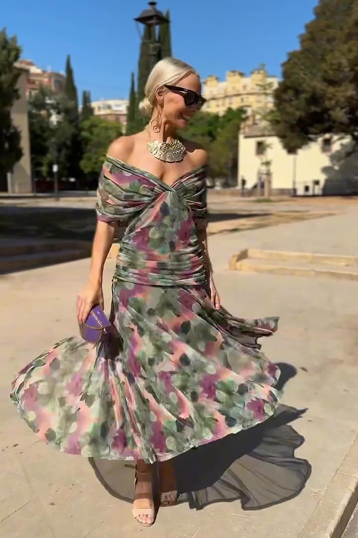 Victoire — Robe maxi de fête élégante à col V