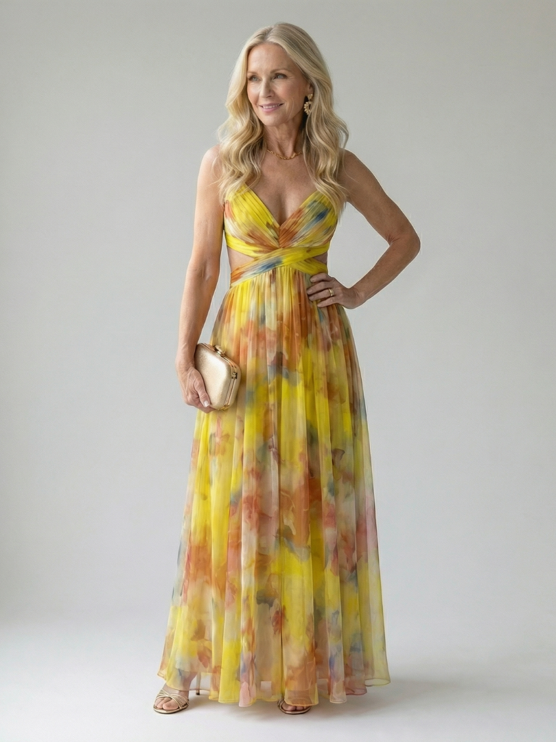 Dominique | Robe Maxi à Enveloppement Doux