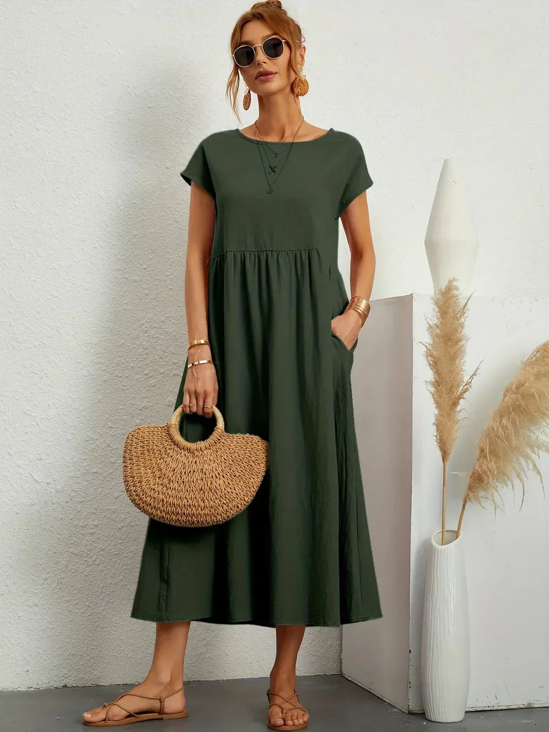 Colette™ — Robe midi fluide élégance intemporelle