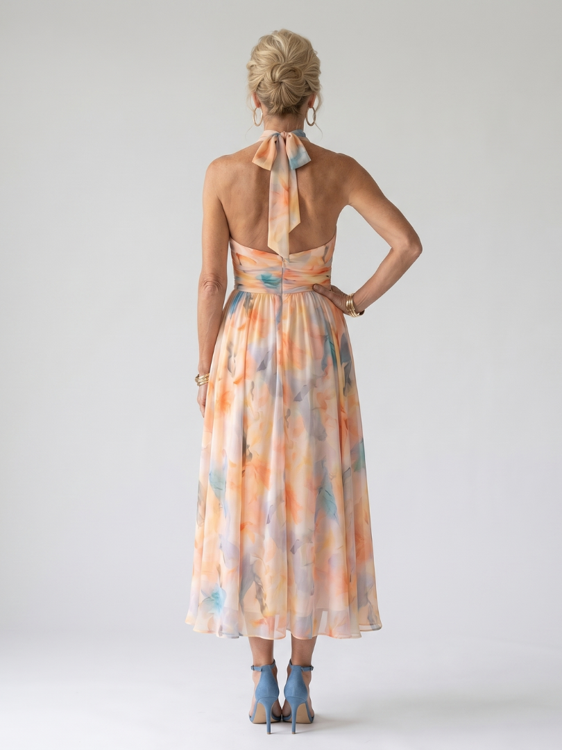 Hélène | Robe Midi Halter Douce