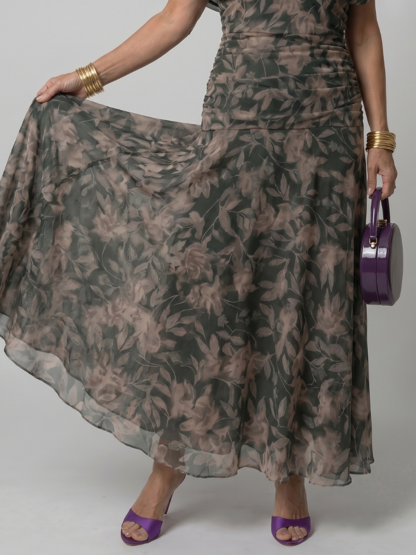 Lucienne | Robe Midi Décontractée à Épaules Dénudées