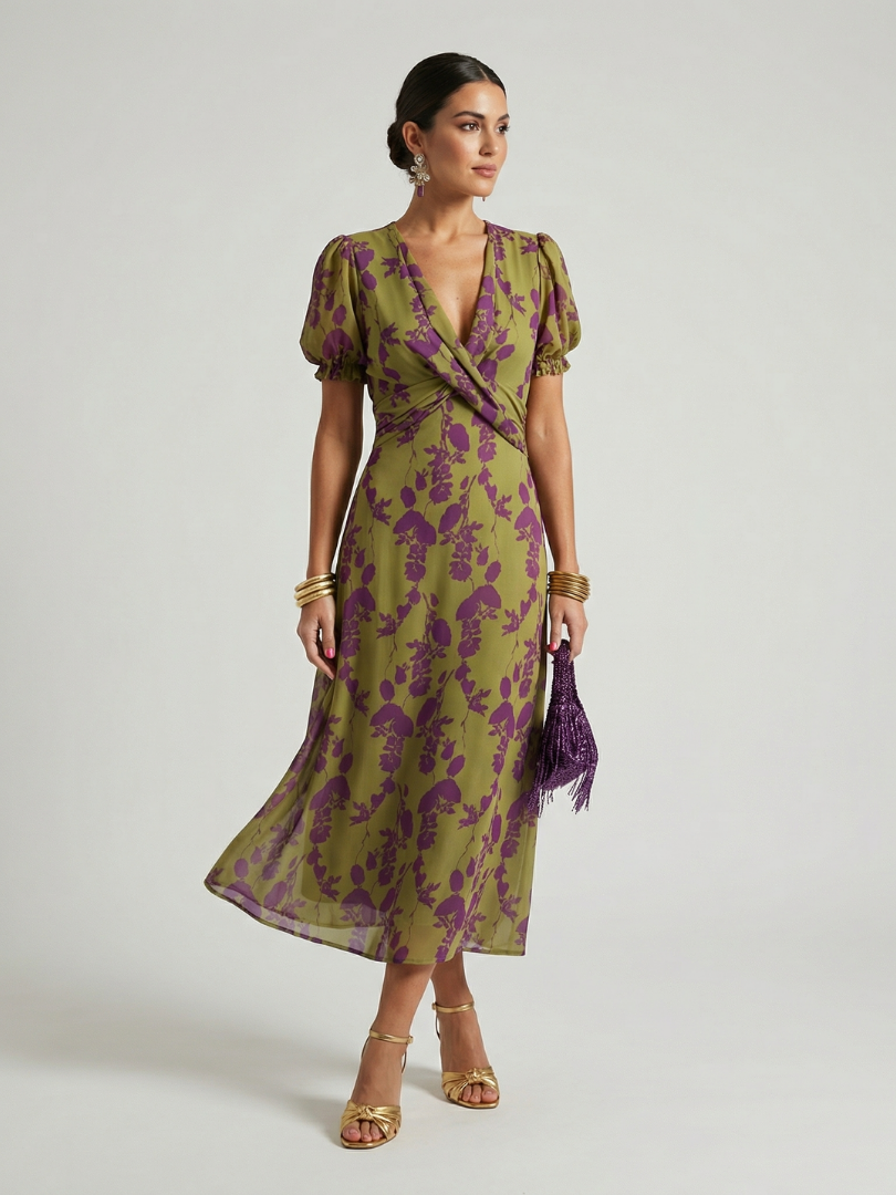Renée | Robe Midi Florale Décontractée