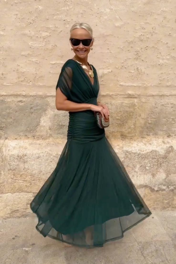 Victoire — Robe maxi de fête élégante à col V