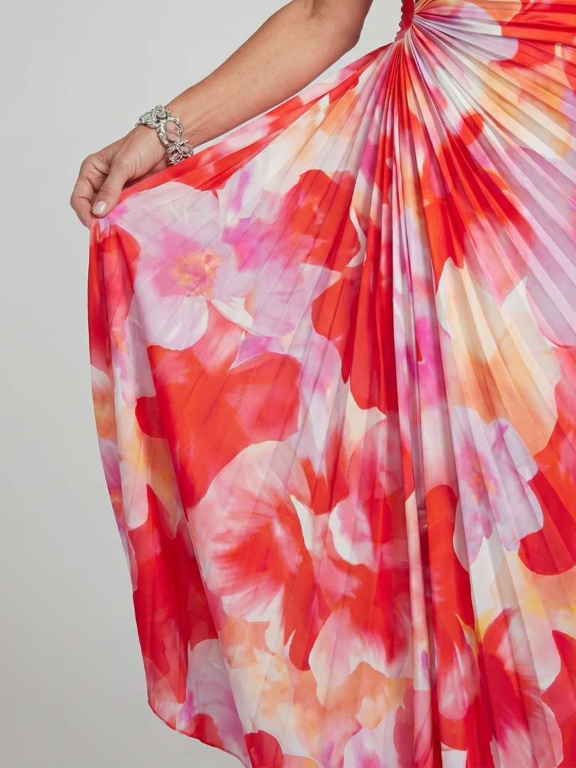 Jacqueline | Robe Midi à Buste Plissé à Une Épaule