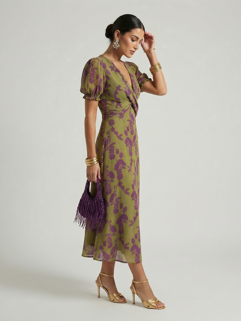 Renée | Robe Midi Florale Décontractée