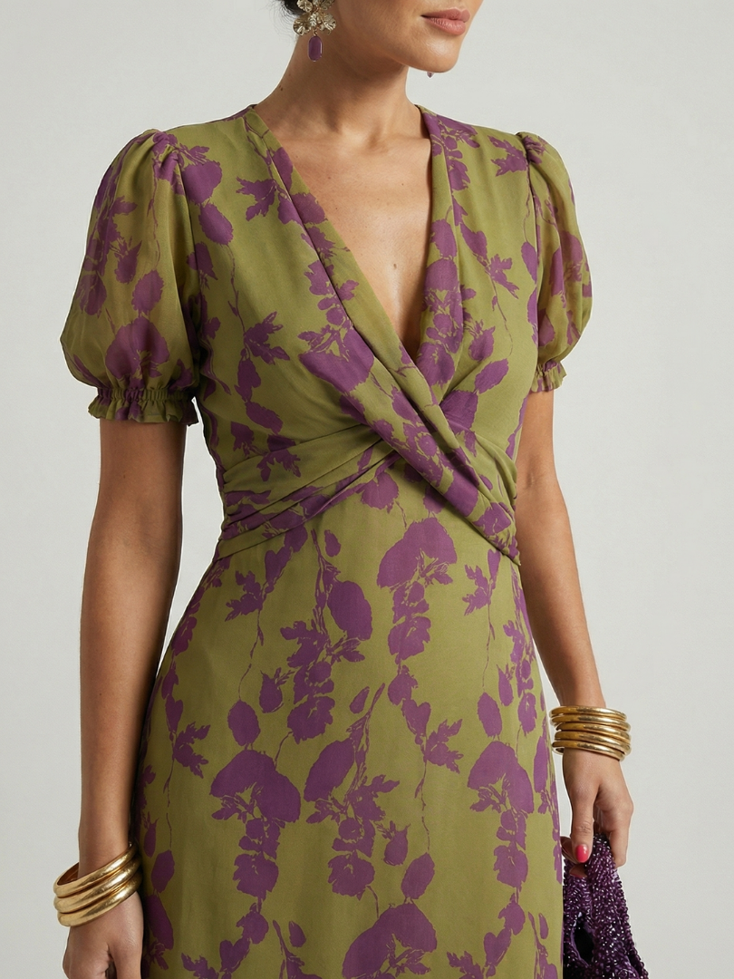 Renée | Robe Midi Florale Décontractée