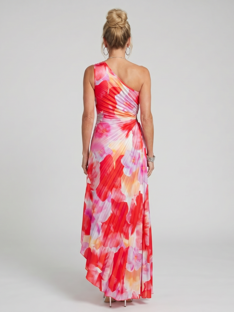 Jacqueline | Robe Midi à Buste Plissé à Une Épaule