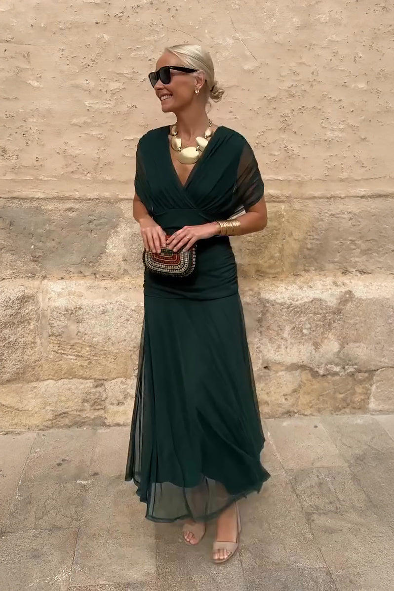 Victoire — Robe maxi de fête élégante à col V
