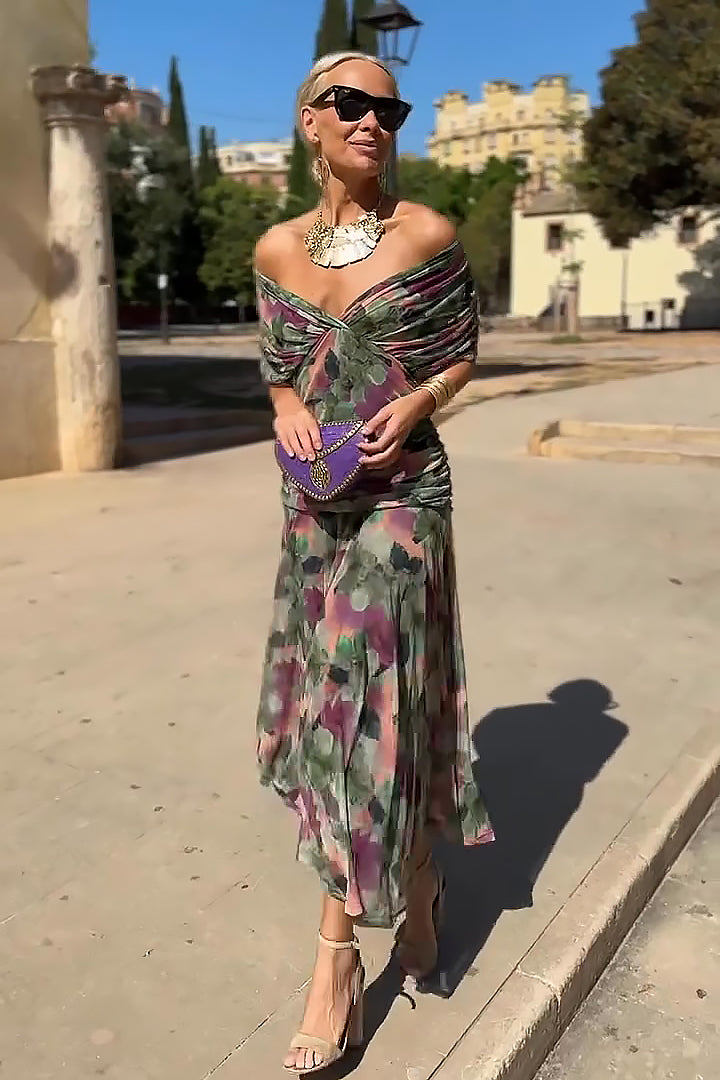 Victoire — Robe maxi de fête élégante à col V