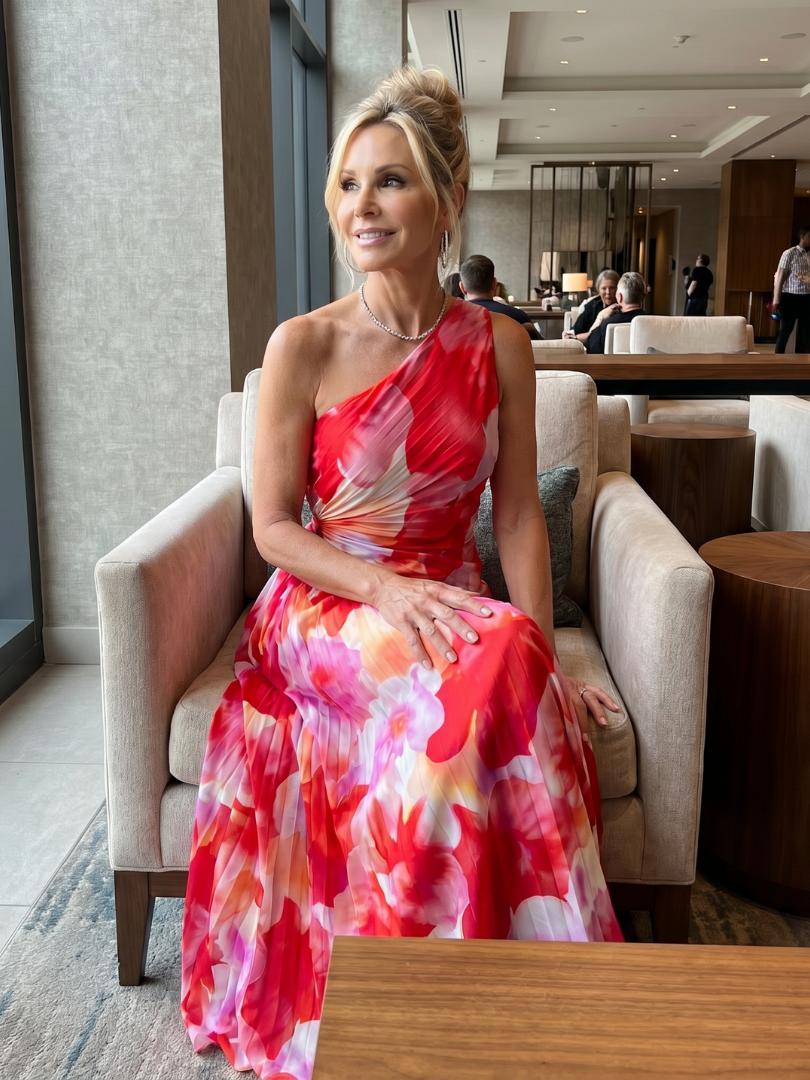 Jacqueline | Robe Midi à Buste Plissé à Une Épaule