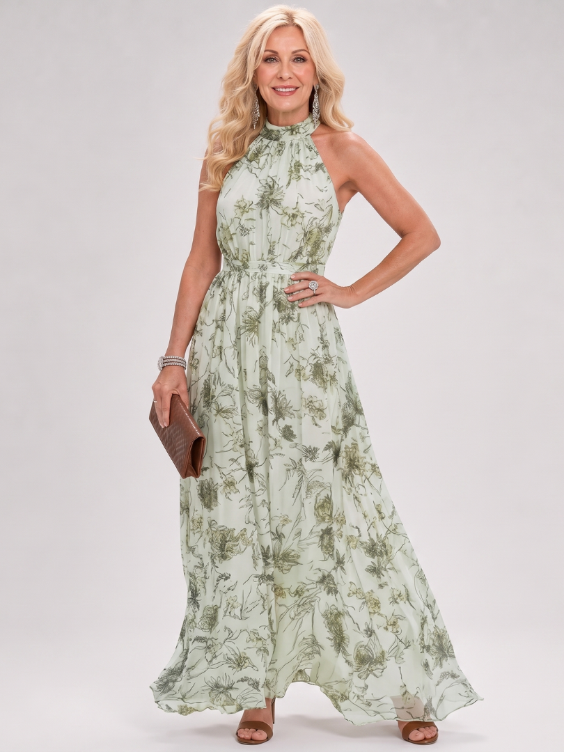 Christine | Robe midi à imprimé floral et jupe fluide