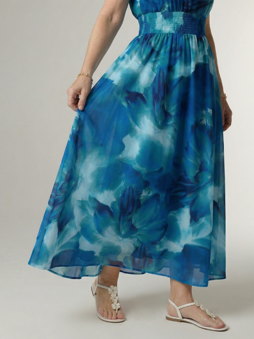 Sylvie | Robe Midi à Encolure Halter Rassemblée