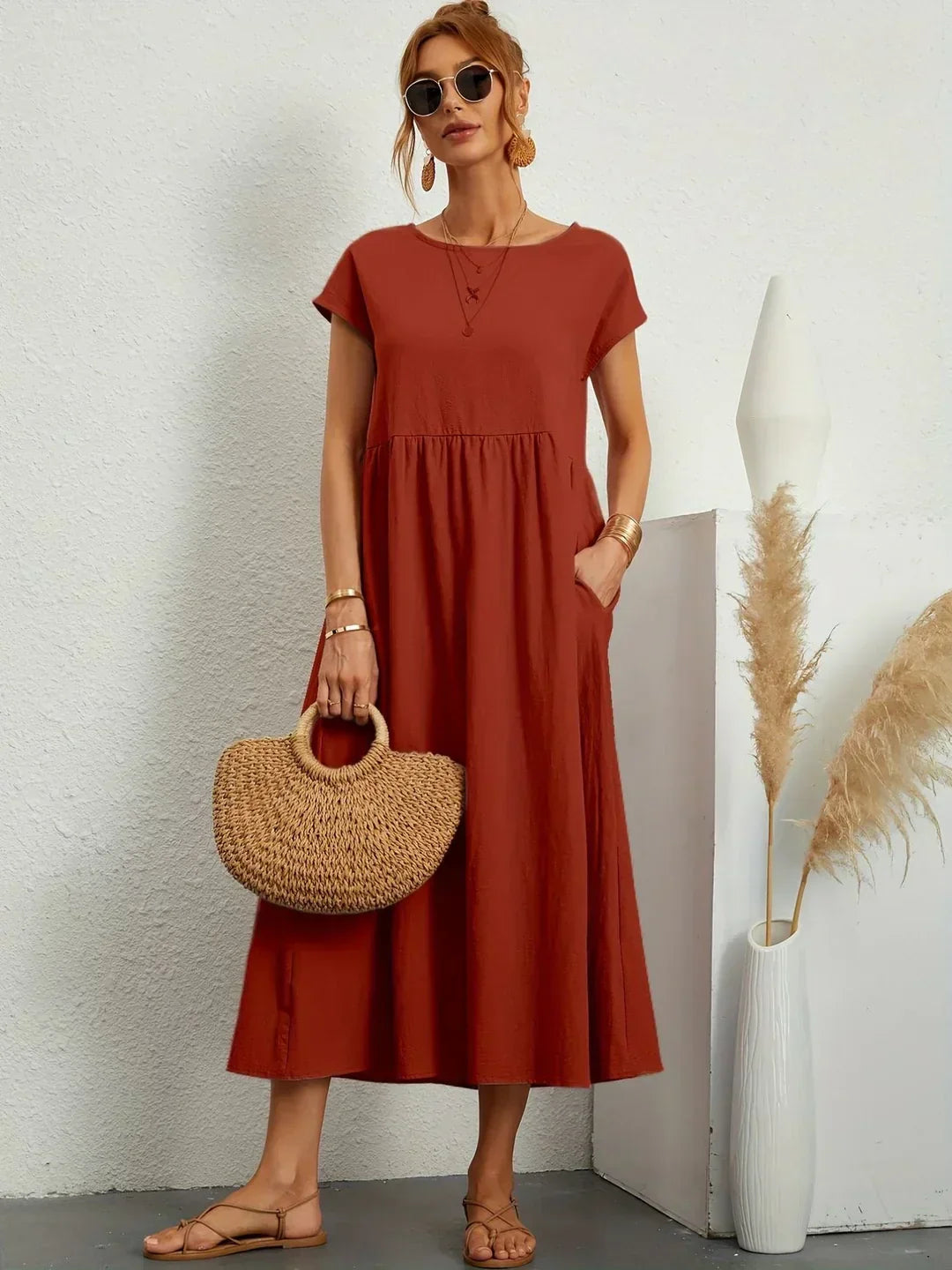 Colette™ — Robe midi fluide élégance intemporelle