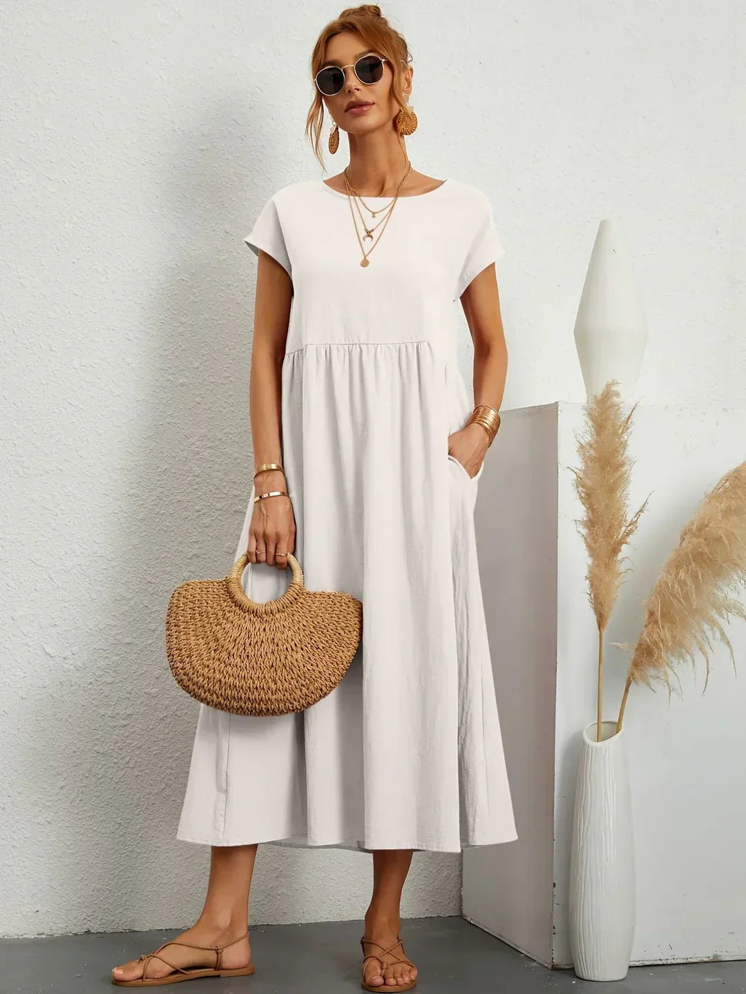 Colette™ — Robe midi fluide élégance intemporelle